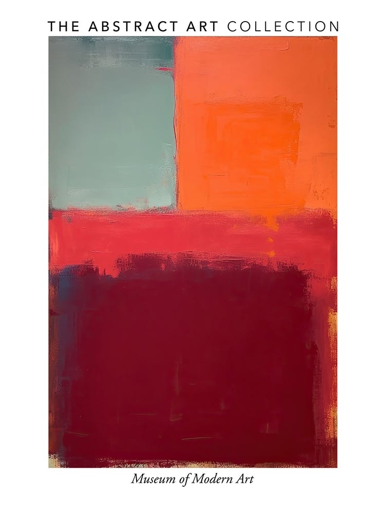 Orange und Rot Abstraktes Gemälde 10 Ausstellungsplakat