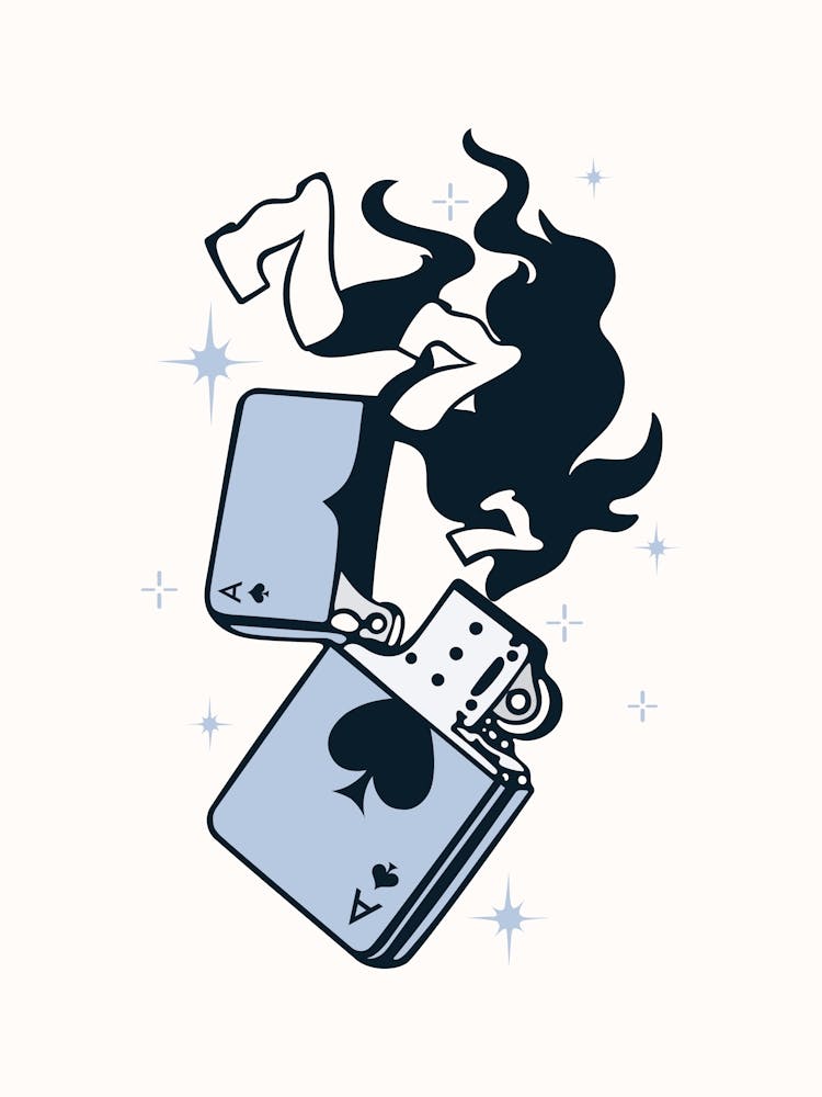 777 Lucky Lighter Blue Poster