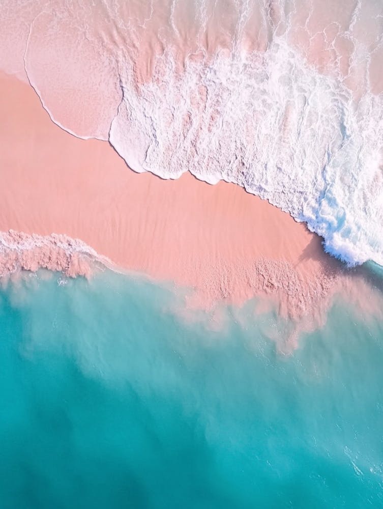 Pink Sand Beach At Sunrise