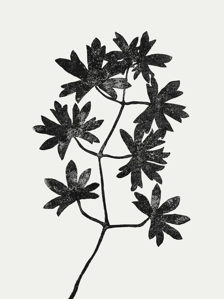 Black Blockprint Leaves