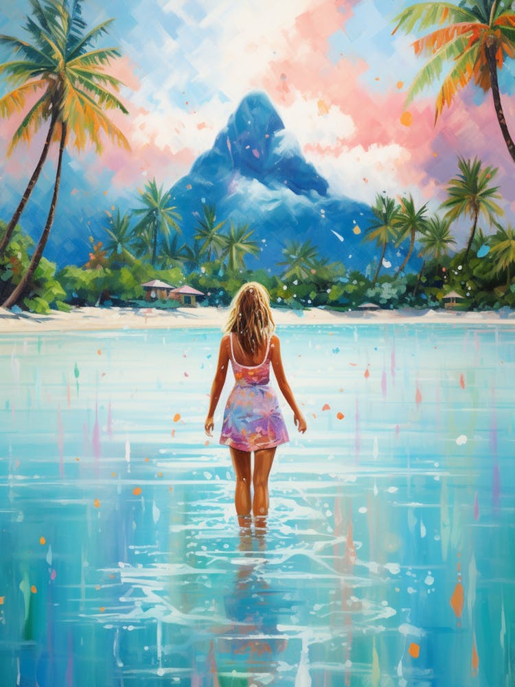 A Painting Of Bora Bora, French Polynesia 1