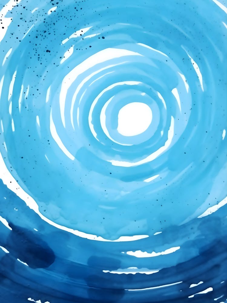 Watercolor Painting Swirling Water