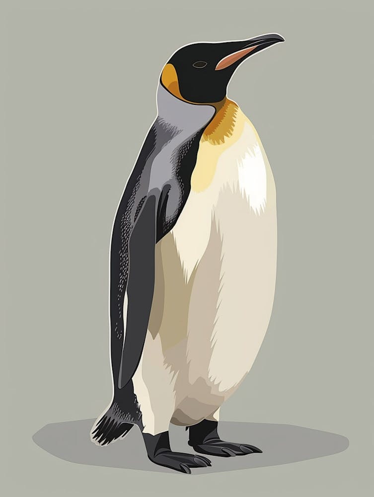 Emperor Penguin Cuverville Island Minimalist Illustration 3