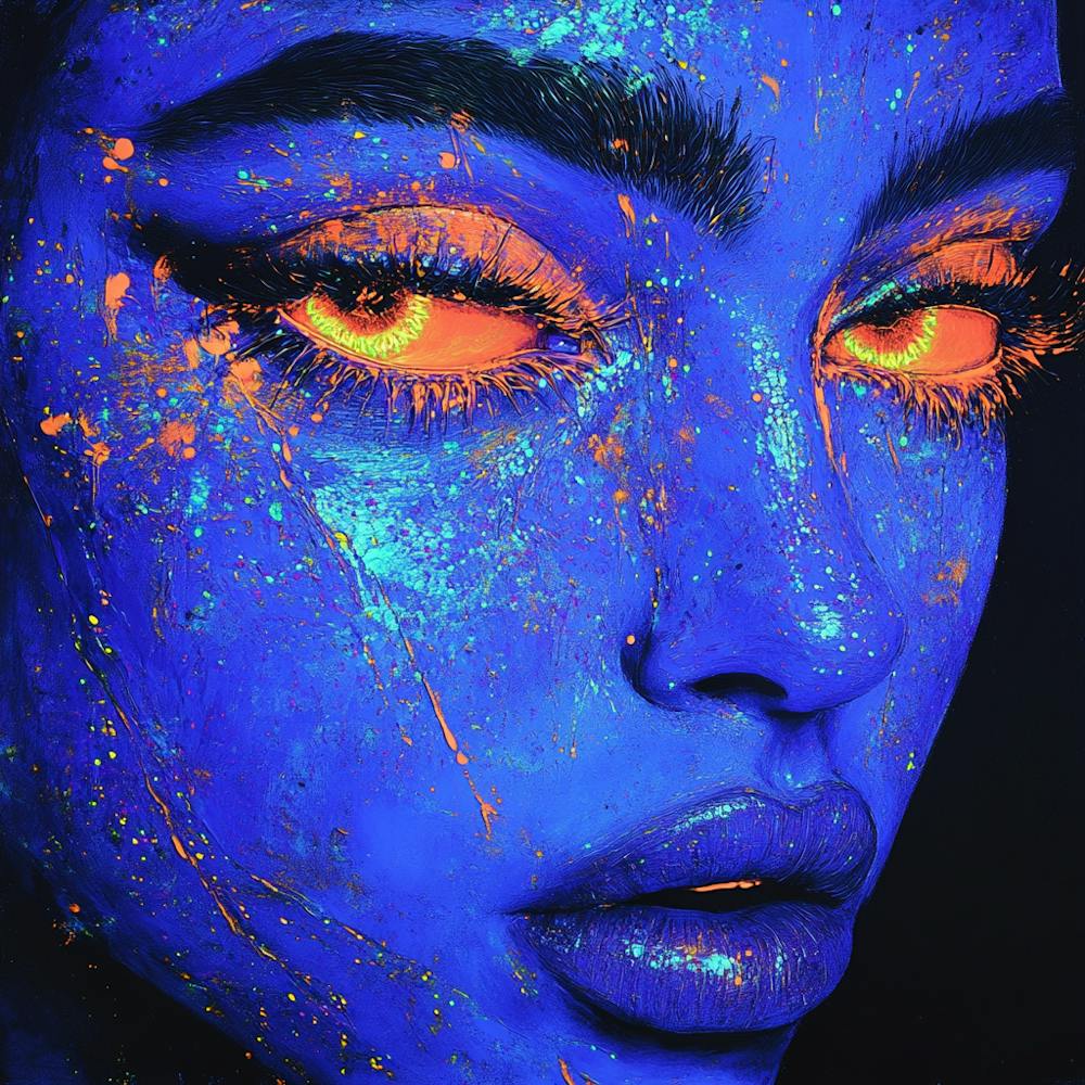 Blue Face Painting