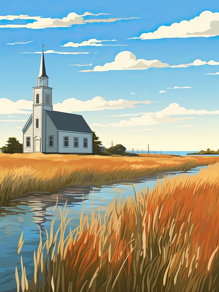 Cape Cod Massachusetts, USA, Flache Illustration 4