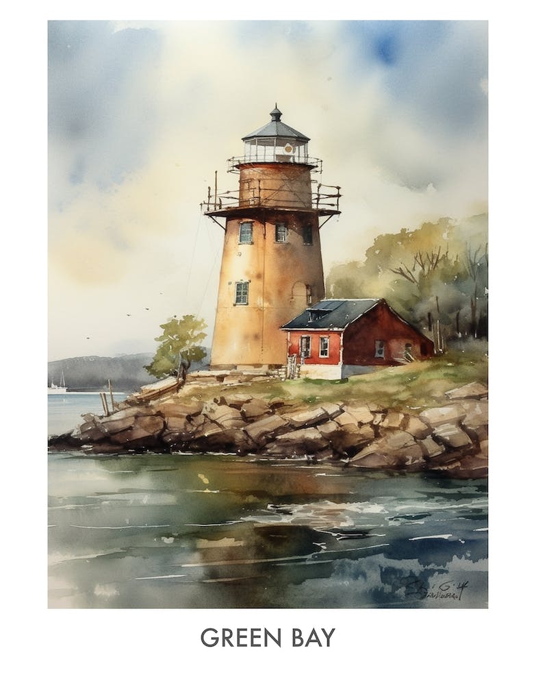 Green Bay Watercolor 4travel Poster