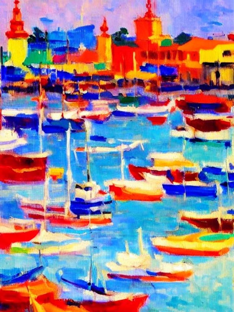 Port Of Colombo Sri Lanka Brushwork Painting harbour