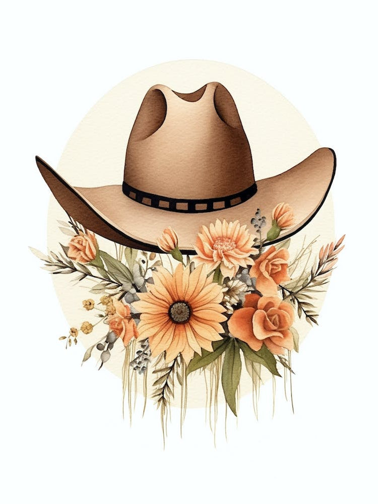 Cowgirl Hat With Flowers 1