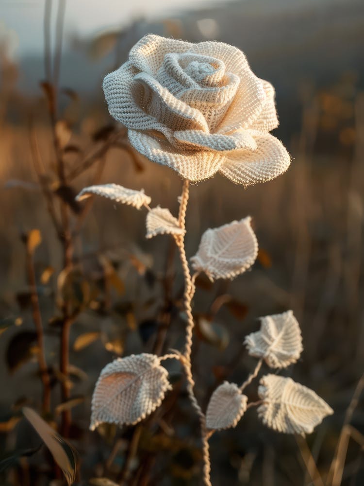 White Rose Knitted In Crochet 4