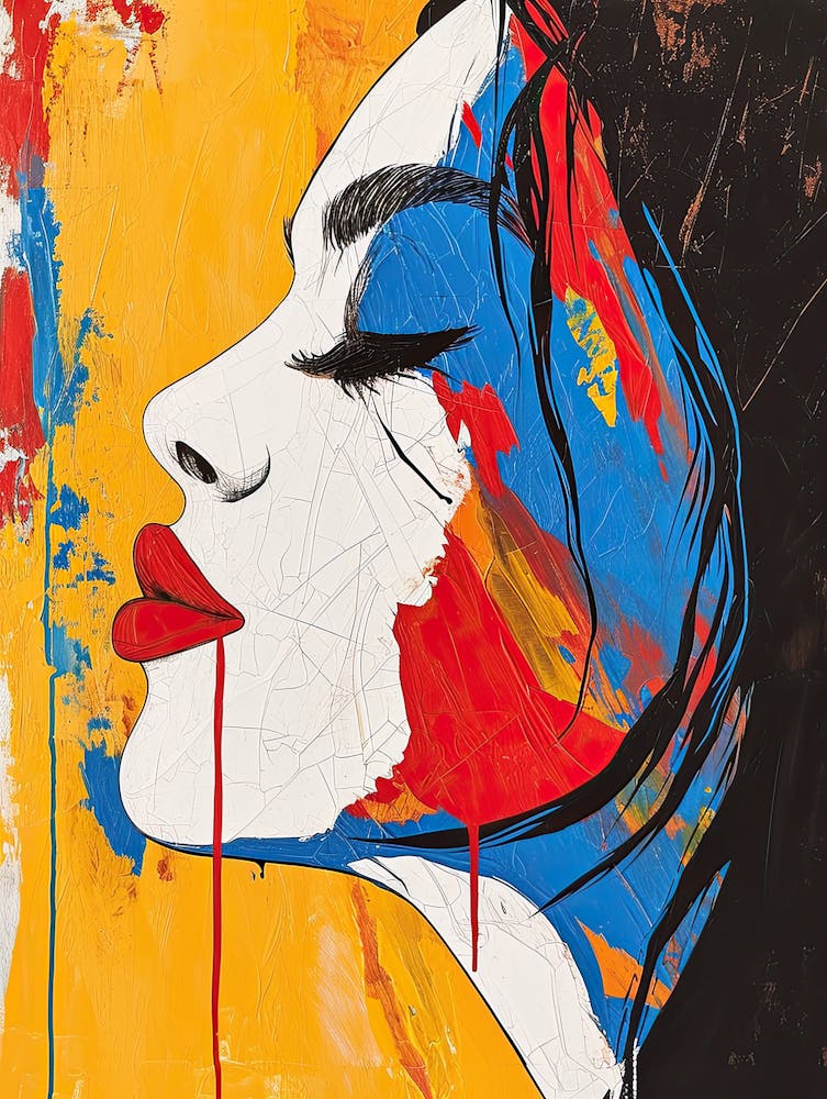 Woman With Red Lipstick, Pop Art 1