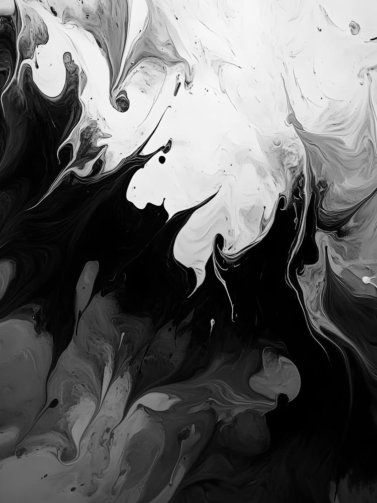 Abstract Black And White Painting 50