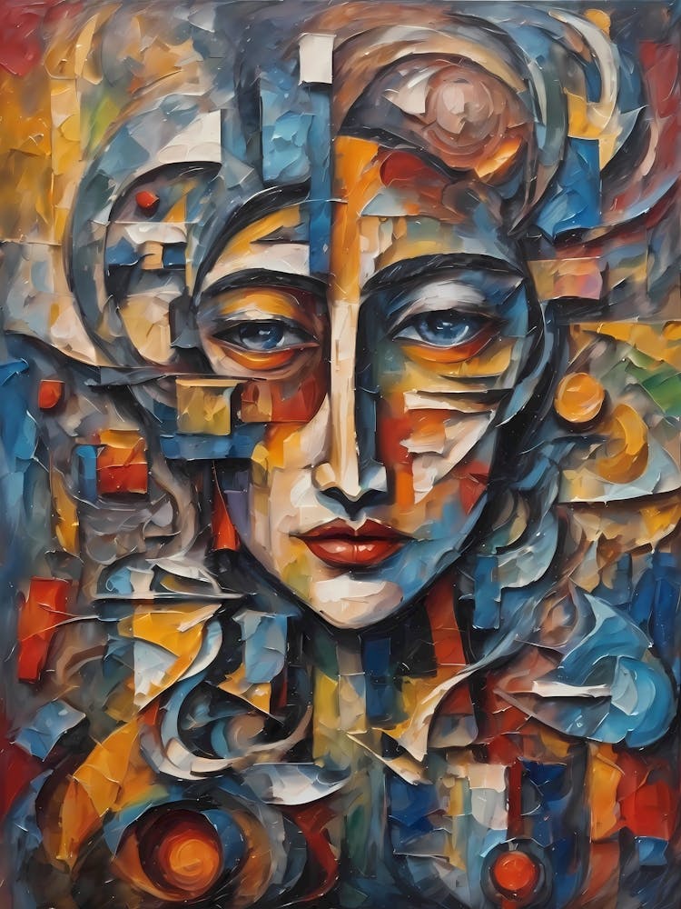 Abstract Art On A Woman S Face