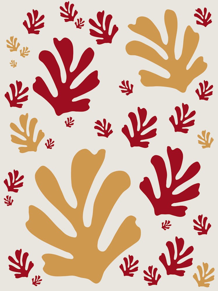 Abstract Leaves Red And Gold