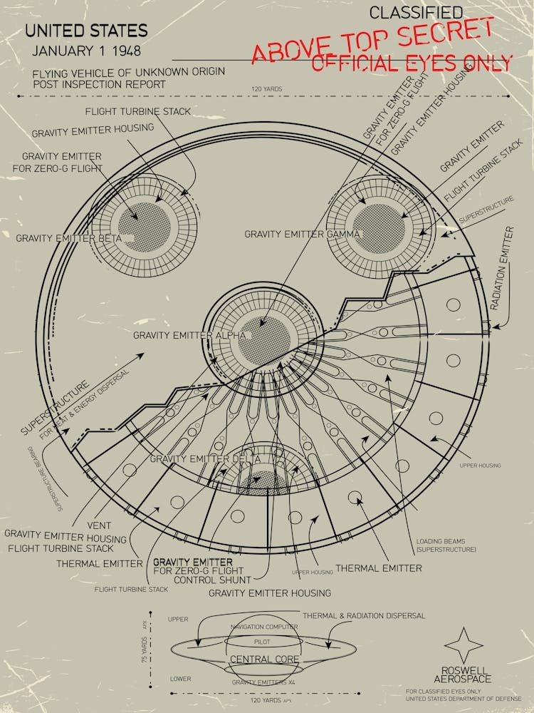 UFO Spacecraft Blueprint Plan