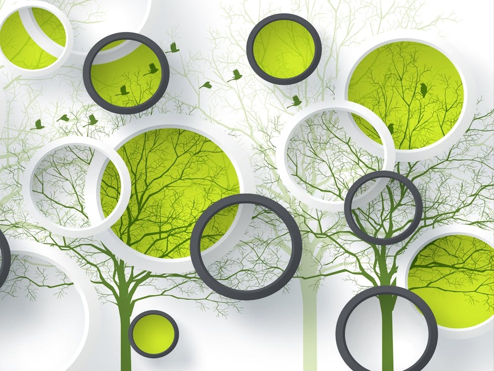 Green Trees In Circles