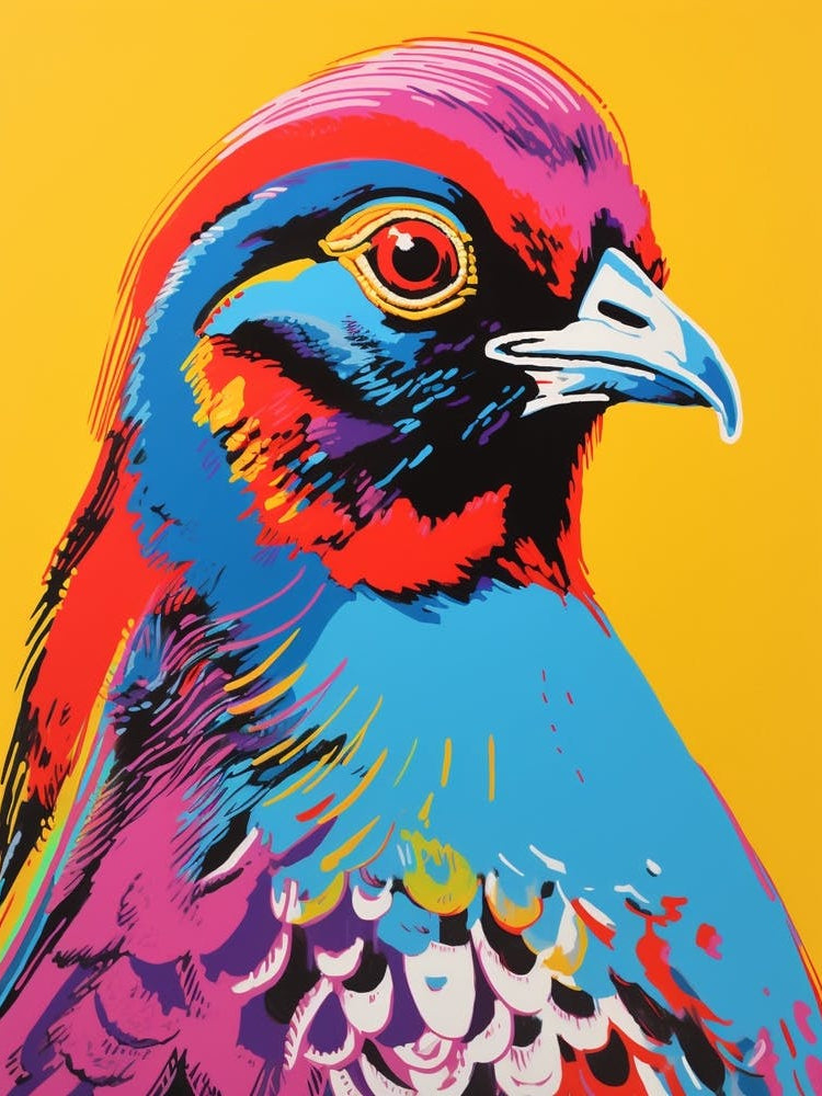Andy Warhol Style Bird Pheasant 1