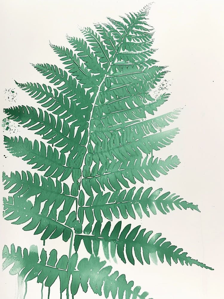 Green Ink Painting Of A Australian Tree Fern 2