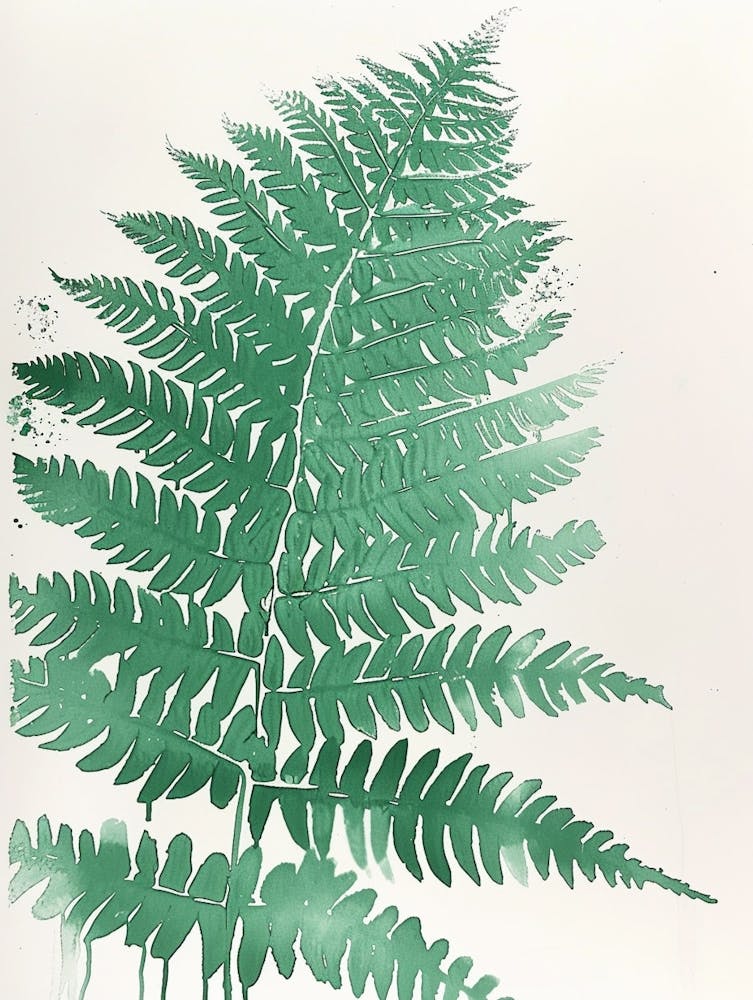 Green Ink Painting Of A Australian Tree Fern 2