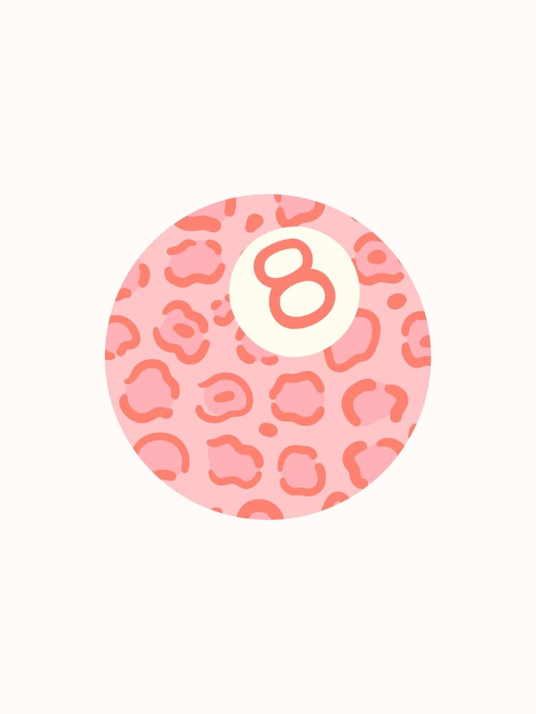 Pink Leopard Billiard Ball Poster