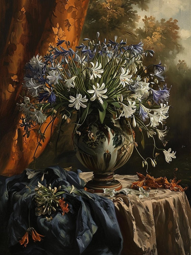 Baroque Floral Still Life Agapanthus 4