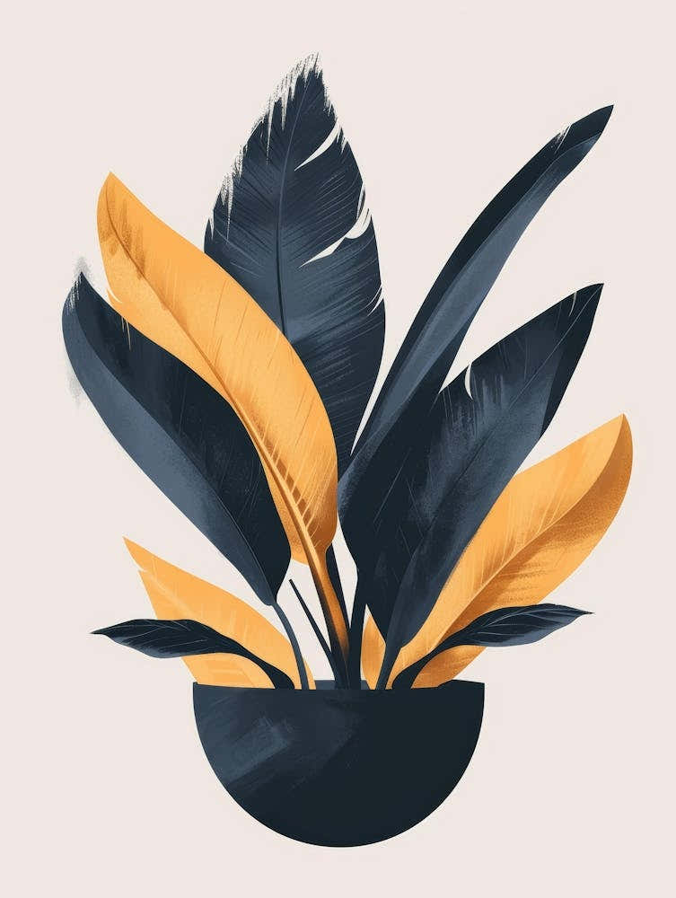 Black And Yellow Plant