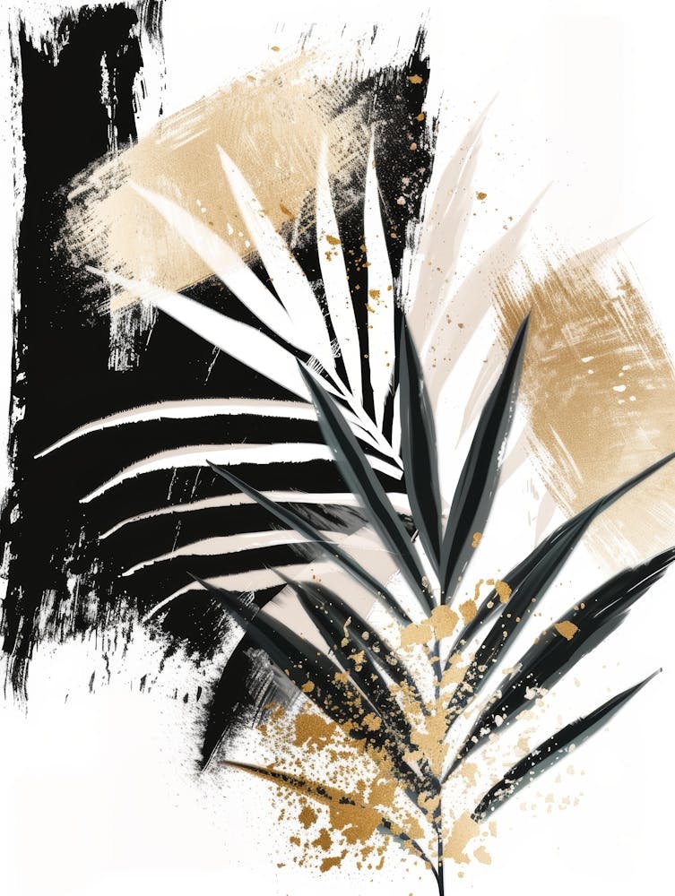 Black And Gold Abstract Painting 14