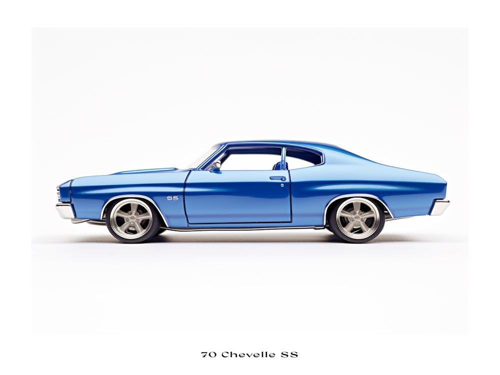 Toy Car 70 Chevelle Ss Blue Poster