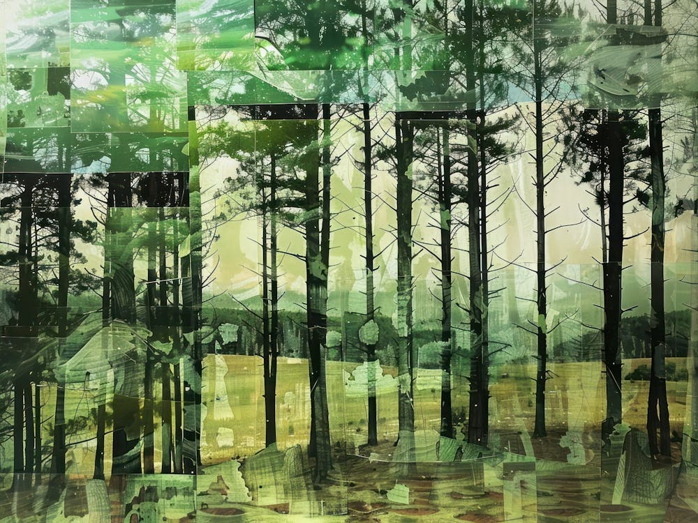 Vintage Forest Photo Collage 1