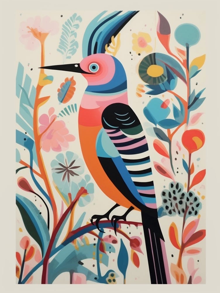 Colourful Scandi Bird Hoopoe 4