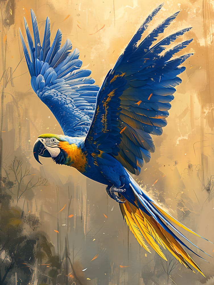 Parrot In Flight