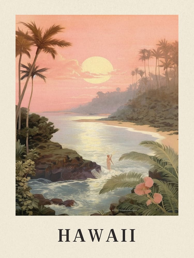 Vintage Reiseposter Hawaii