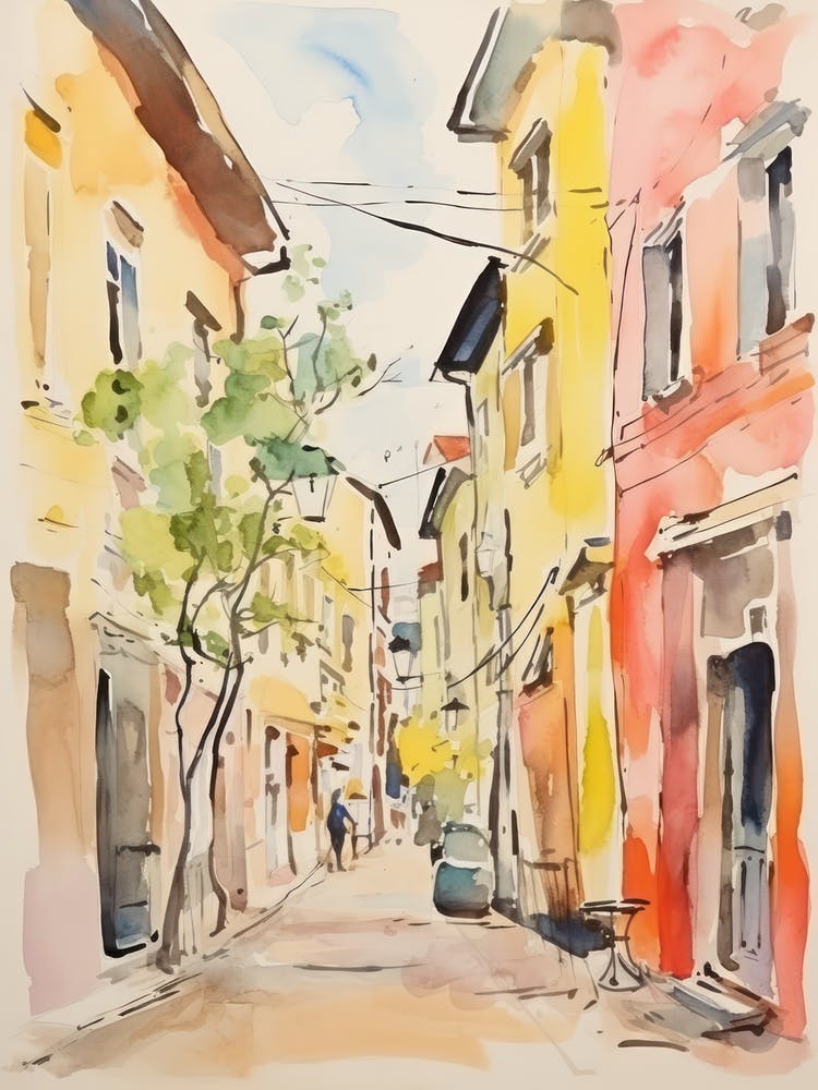 Piacenza, Italy Aquarellstraßen 2