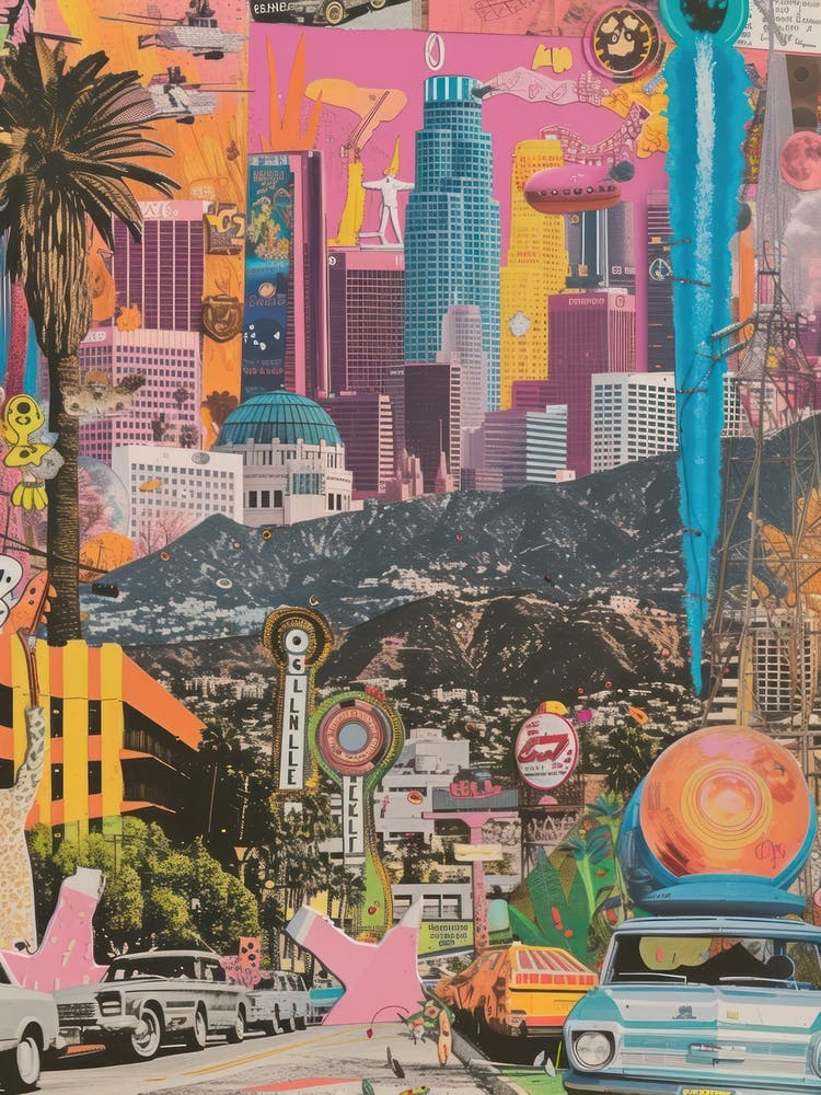 Los Angeles   Retro Collage Style 4