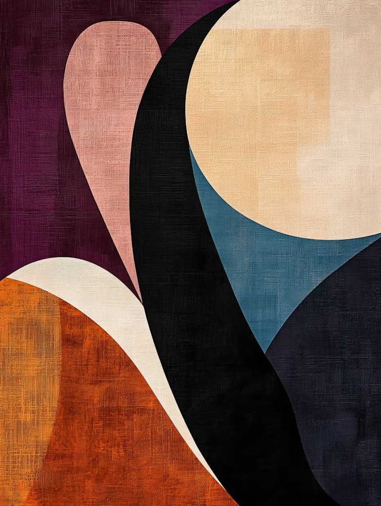 Minimalist Geometric Abstract Organic Artwork With Colorful Texture
