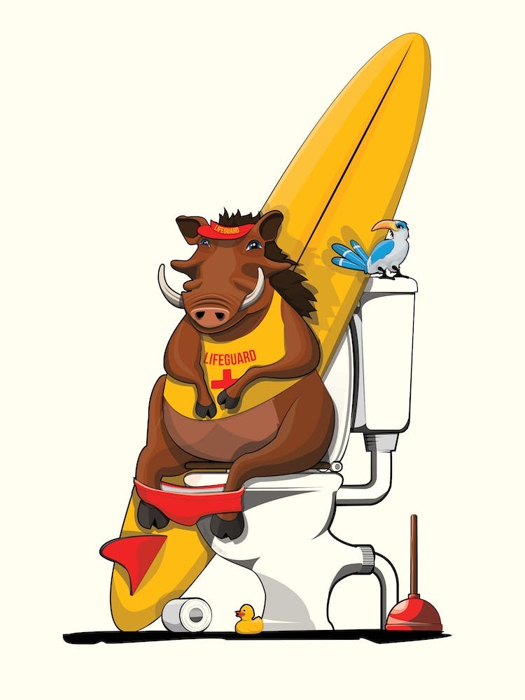 Warthog Using The Toilet