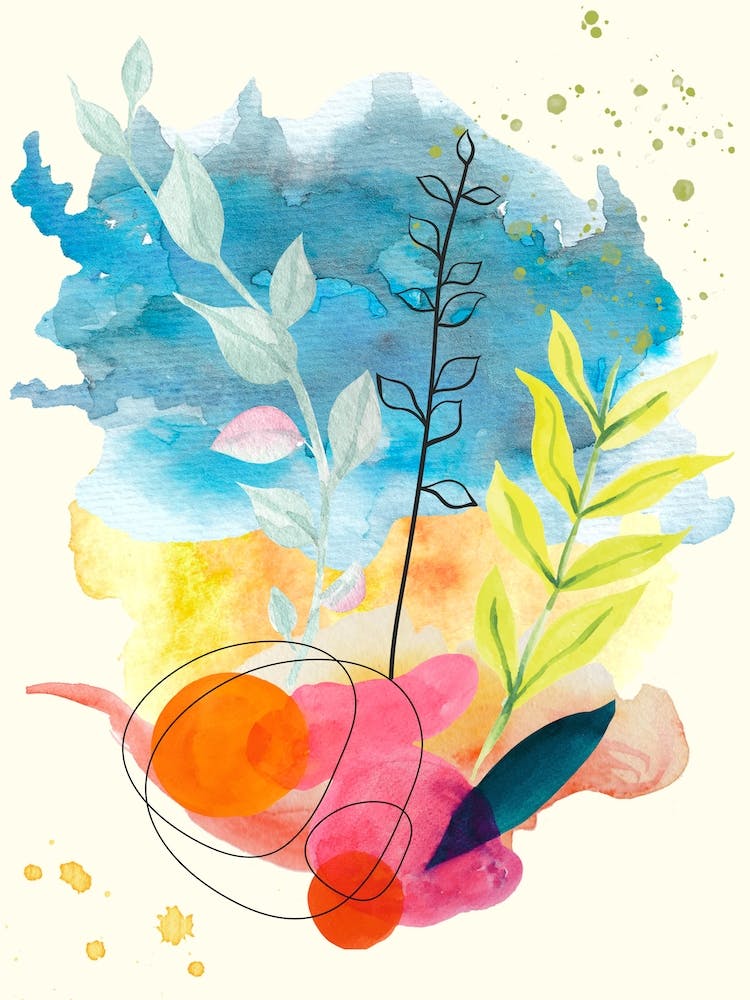 Bohemian style watercolor