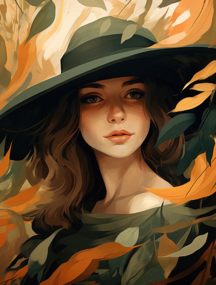 Autumn Girl In A Hat