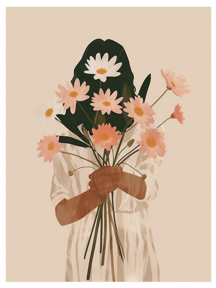 Spring Girl With Pink Flowers 6