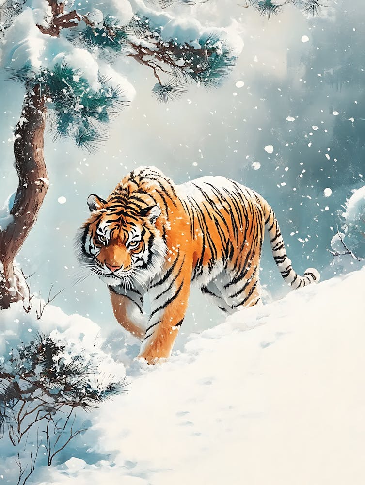 Stunning Tiger In The Snow 9