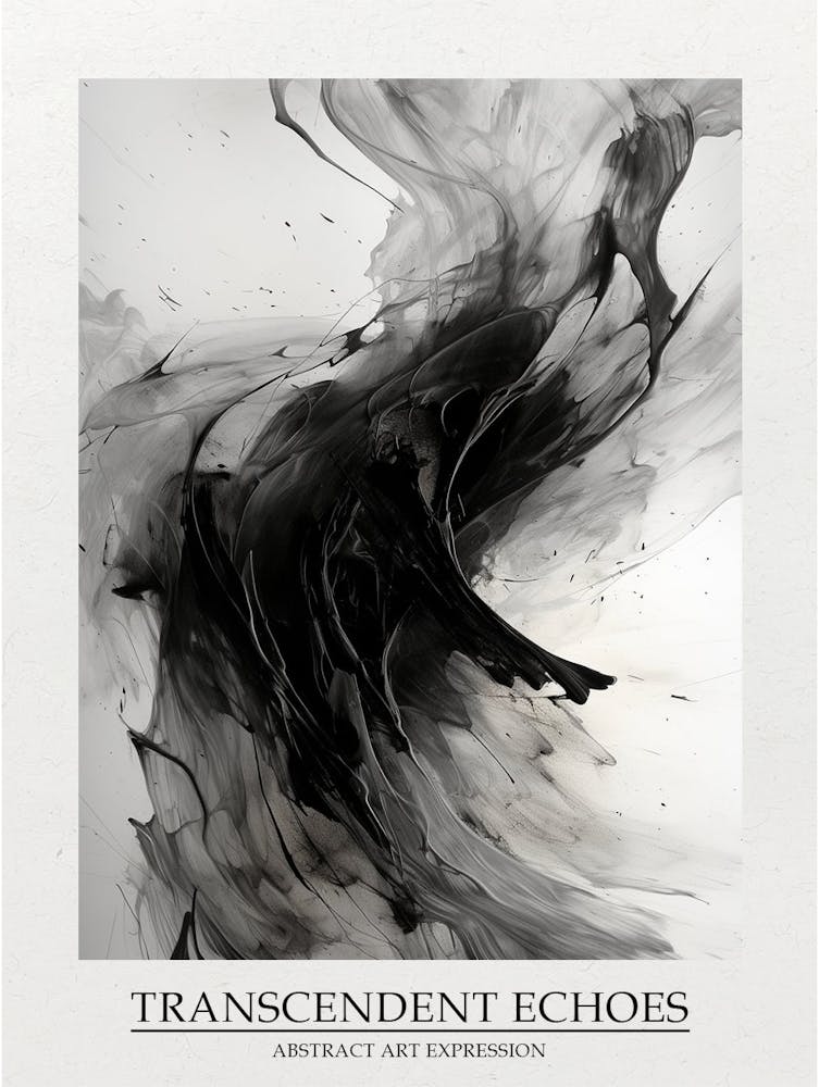 Transcendent Echoes Abstract Black And White 7 Poster