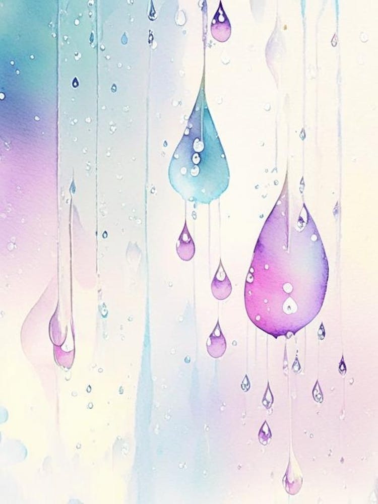 Water Droplets Waterscape Gouache 1