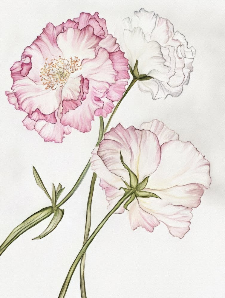 Watercolour Flower On White 7
