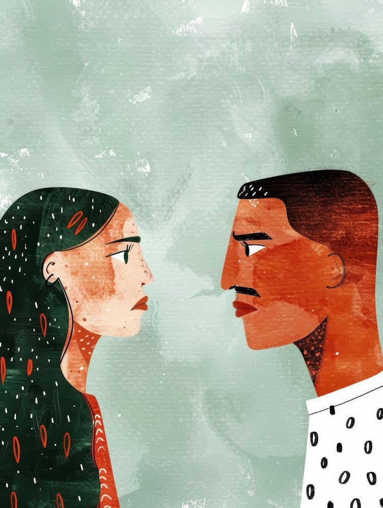 Illustration Of A Man And Woman 1