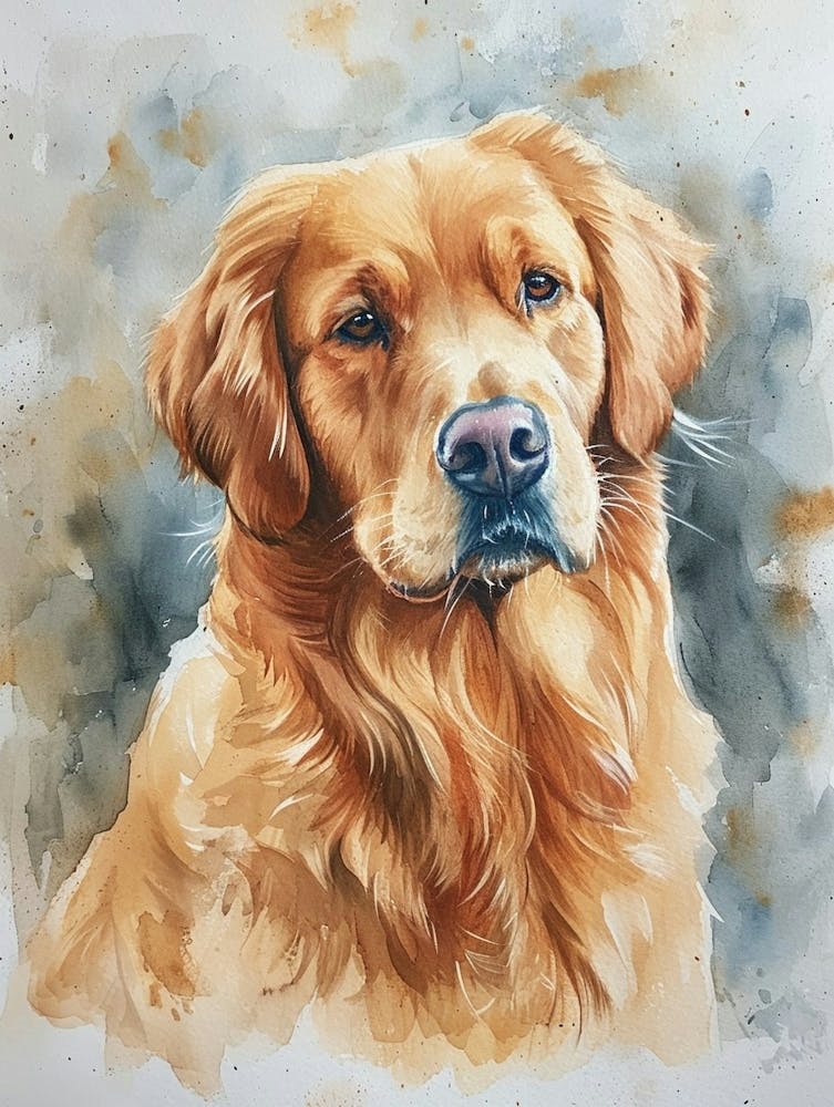 Golden Retriever Watercolor Painting 3