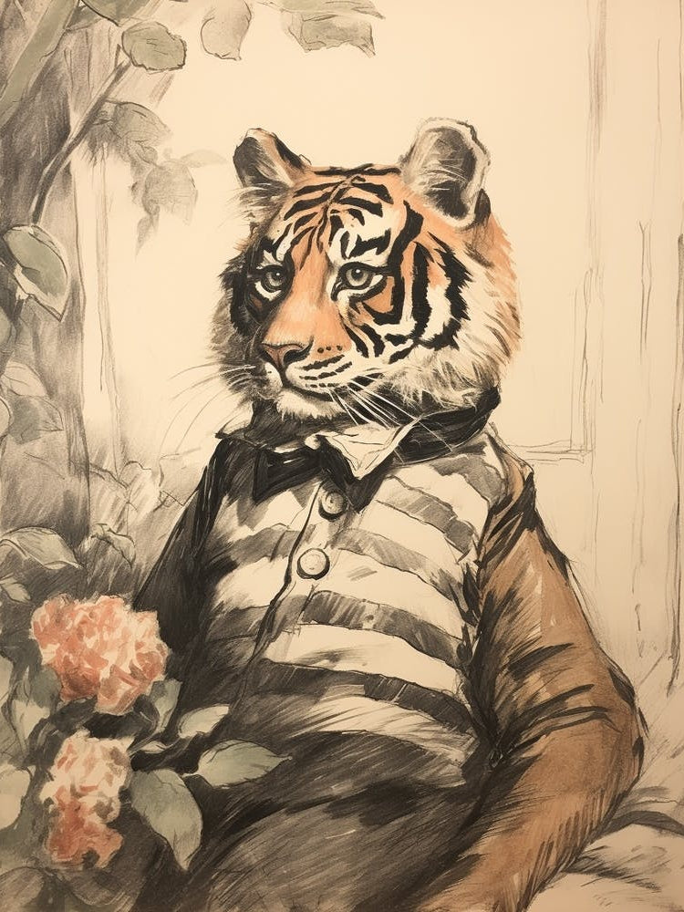Storybook Animal Watercolour Tiger 3