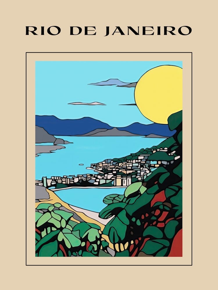 Minimal Design Style Of Rio De Janeiro, Brazil 3 Poster