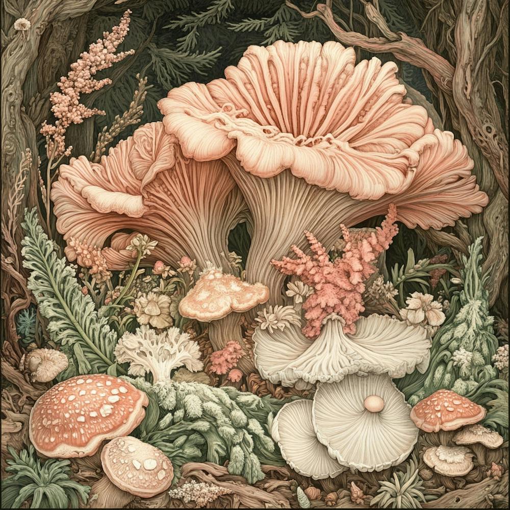 Mushrooms In The Forest