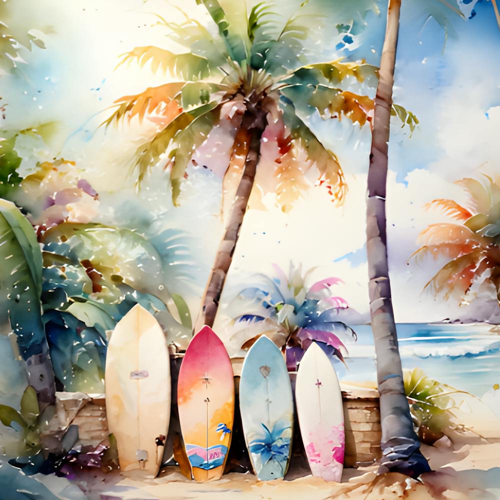 Surfboards On The Beach