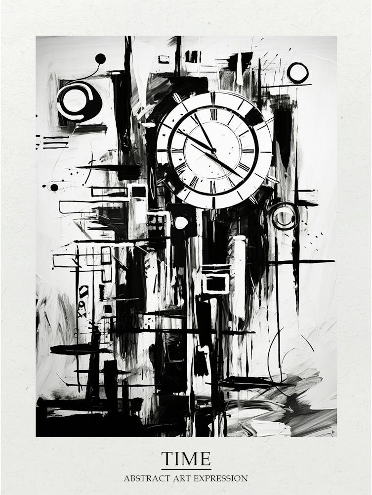 Time Abstract Black And White 5 Poster