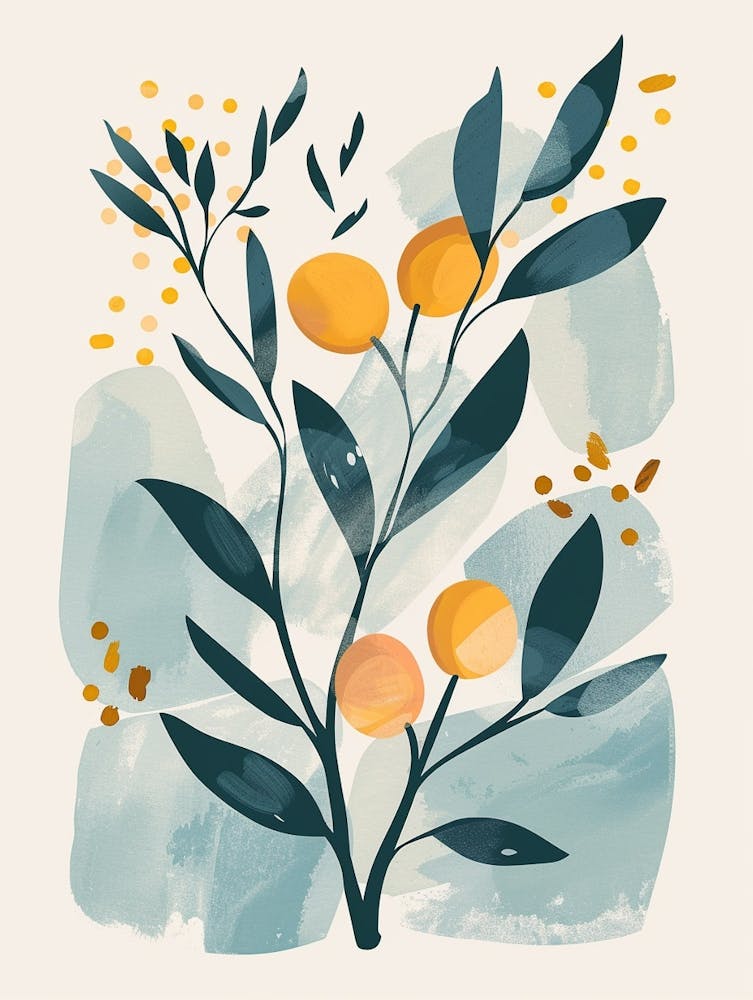 Peach Tree Flat Illustration 2